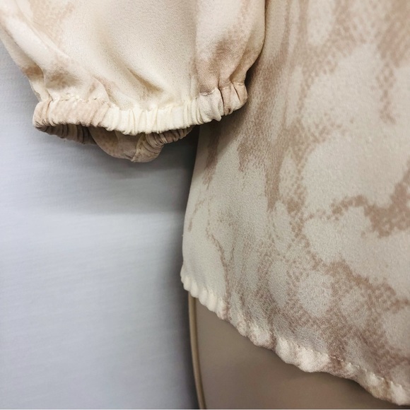 Cynthia Rowley Cream Print Popover Top - Picture 9 of 16